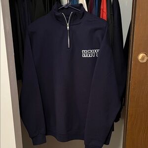 Jerzees Navy Zip-Up Sweater